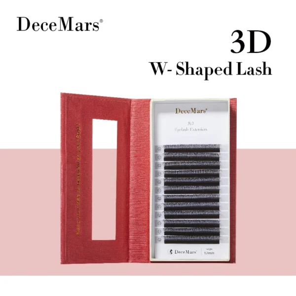 DeceMars 3D W-Shaped Eyelashes Extensions 3 Tip C/D Curl High Quality Idividual Lash - Image 2