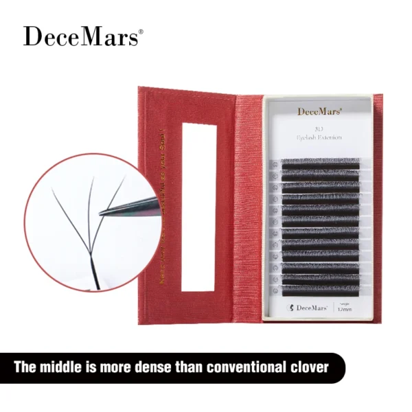 DeceMars 3D W-Shaped Eyelashes Extensions 3 Tip C/D Curl High Quality Idividual Lash - Image 3