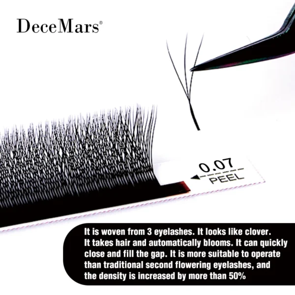 DeceMars 3D W-Shaped Eyelashes Extensions 3 Tip C/D Curl High Quality Idividual Lash - Image 4