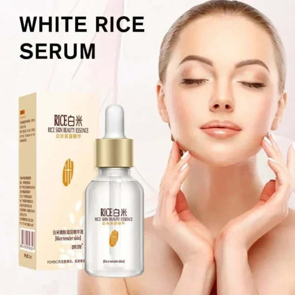 White Rice Face Serum Shrink Pores Brightening Whitening Cream Anti Aging Lines and Wrinkles for Glowing Skin Firm Care Essence - Image 2