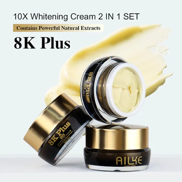 AILKE Brightening Day & Night Face Cream, Reduce Facial Stains, Clean Skin With Collagen, Glutathione, For All Skin Types - Image 2