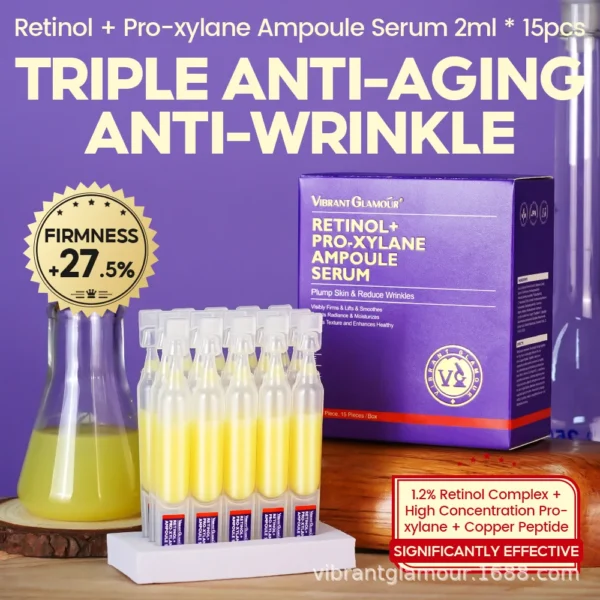 VIBRANT GLAMOUR Triple Anti Aging Retinol + Pro-xylane Ampoule Serum 2ml*15