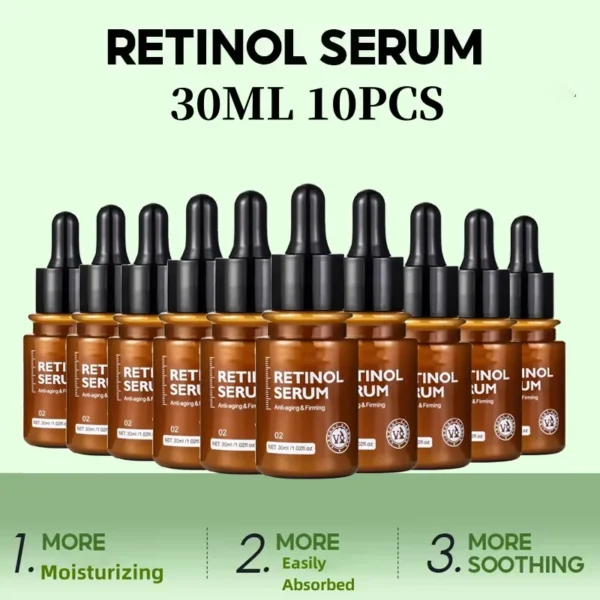 VIBRANT GLAMOUR Retinol Serum Moisturizing Facial Care 30ML 10PCS