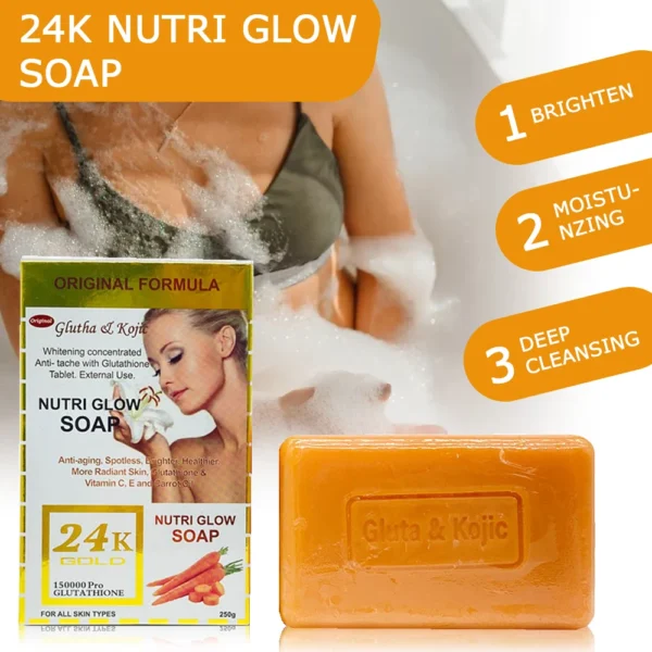 Gluta Master Glutathione & Kojic acid Boost Luster Super Whitening Skin Care Set with Body Lotion Serum Cream Soap and Powder - Image 9