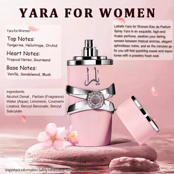 100% Original 3.4oz Yara Amber Vanilla Perfumes Women's Man Lasting Fragrance Spray Perfume Yara Moi Tous Asad Christmas Gift - Image 3