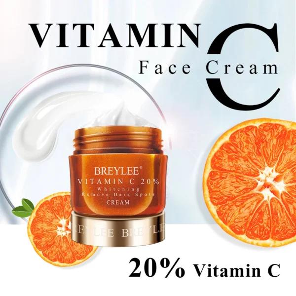 BREYLEE Vitamin C Whitening Facial Cream 20% VC Fade Freckles Remove Dark Spots Melanin Remover Skin Brightening Cream 5PCS - Image 4