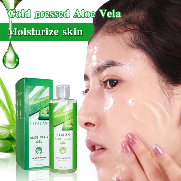 Aloe Vera Gel Skin Care Deep Hydration Face Cream Sun After Repair Soothing Moisturizing Lightening Reduce Acne Sleeping Mask - Image 2