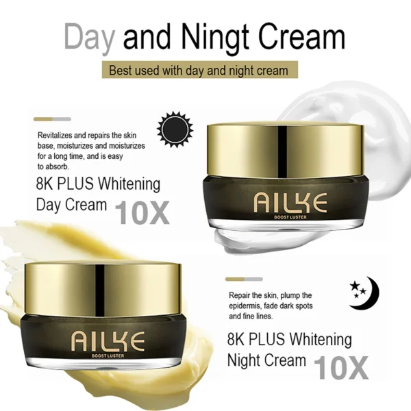 AILKE Whitening Face Cream, Antioxidant, Reduce Dark Spots, Inhibit Melanin, Anti-aging, With Collagen, Niacinamide, Glutathione - Image 3