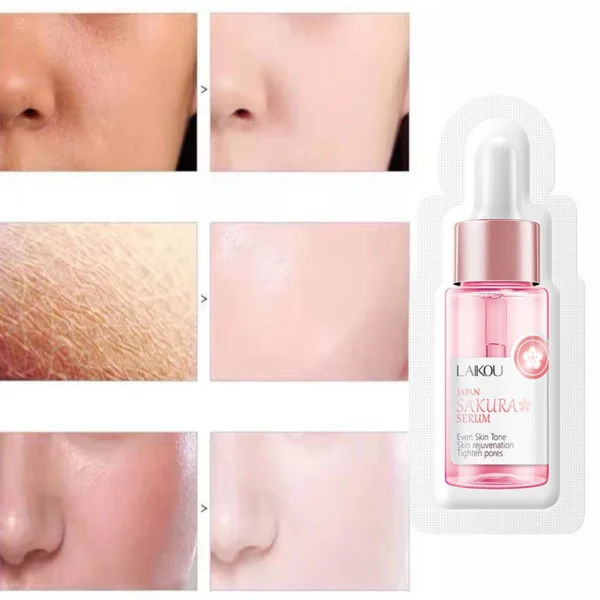 Sakura Face Care Serum Smooth Wrinkle Face Lifting Facial Serum Moisturizer Whitening Brighten Korean Skin Care Products 1.5ml*3 - Image 2