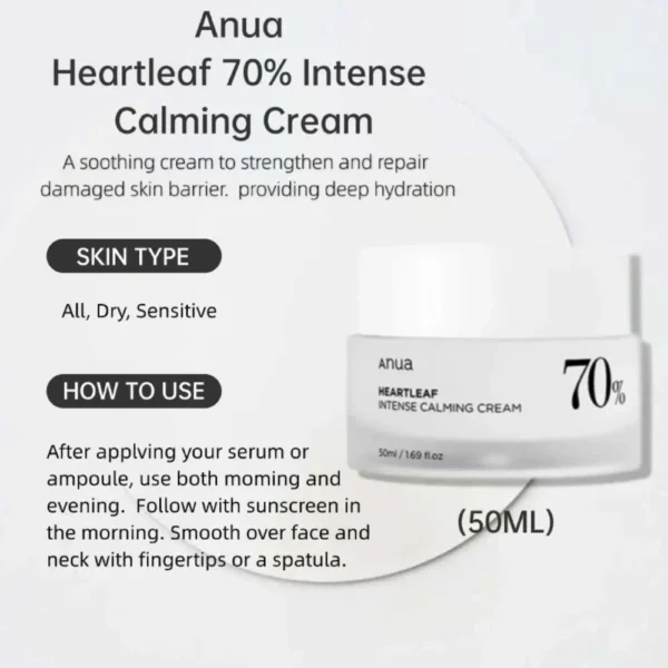 ANUA facials skin care product Heartleaf 70 high quality korean creams for the face 50ml ordinary original products - Image 5