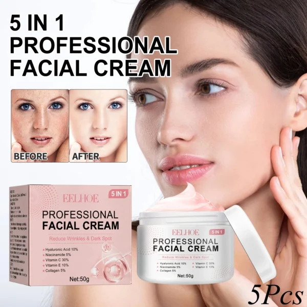 Niacinamide 5 in 1 Face Cream,Anti-wrinkle,Freckle Removal, Brightening Skin Tone,Improving Sagging Skin,Moisturizing Cleanser