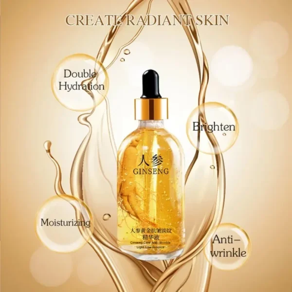 100ml 24k Gold Hyaluronic Acid Nicotinamide Face Serum Anti Aging Facial Lifting Collagen Essence Skin Care Whitening Serum - Image 3
