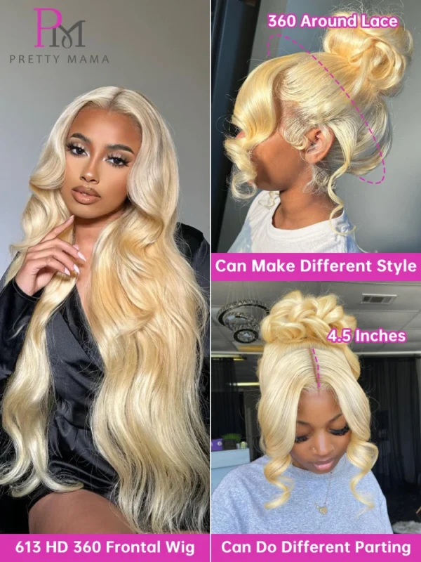 Honey Blonde 13x4 13x6 360 Transparent 613 HD Lace Frontal Wig Brazilian Body Wave Lace Front Wig Human Hair On Sale Clearance - Image 4