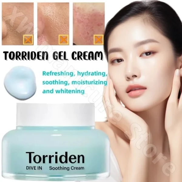 Torriden Gel Facial Cream Refreshing Hydrating Moisturizing Soothing Repair Brightening Skin Tone Facial Care Cream 100ml