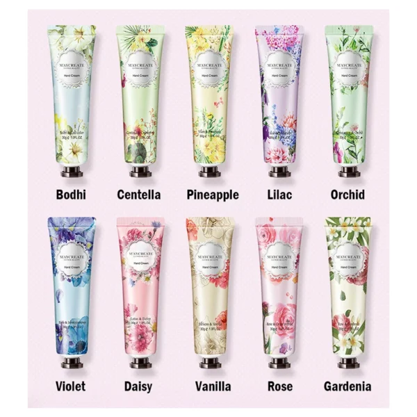 10pcs Fruity Flowery Hand Cream Moisturizing Nourishing Anti Chap Repairing Hands Care Beauty Skincare Hand Creams Sets - Image 3