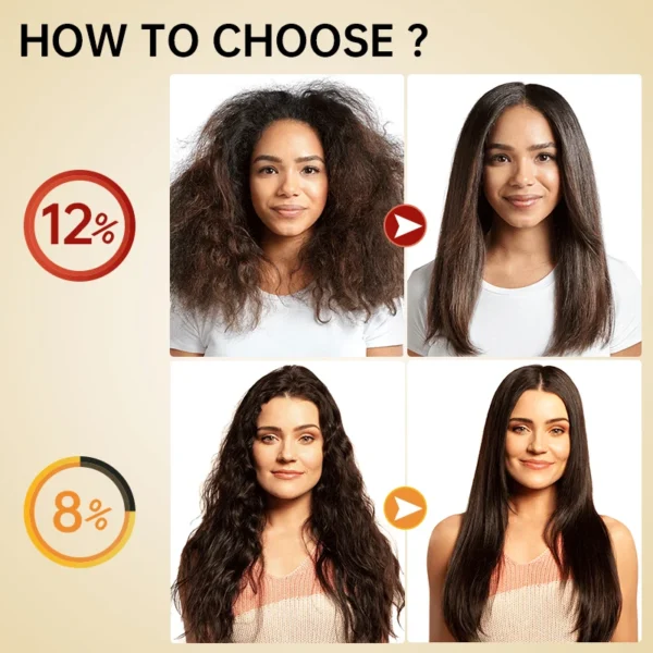 PURC Brazilian Keratin Hair Treatment Formalin Professional Straightening Smoothing Curly Hair Frizz Dry Repair Cream Hair Care - Image 3