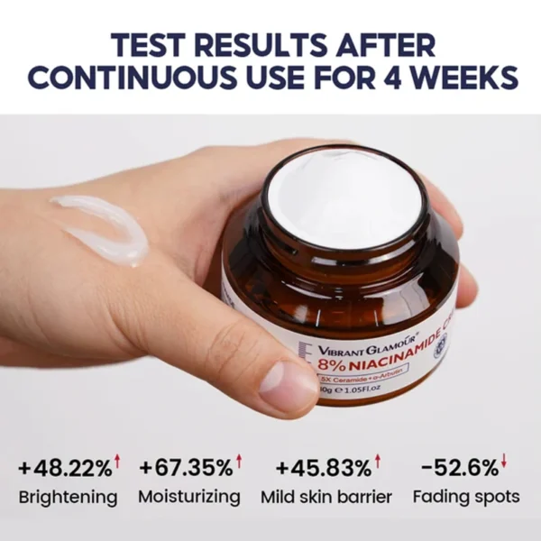 VIBRANT GLAMOUR 8% Niacinamide Face Cream 5X Repair Face Moisturiser Day Cream Night Cream 30g - Image 3
